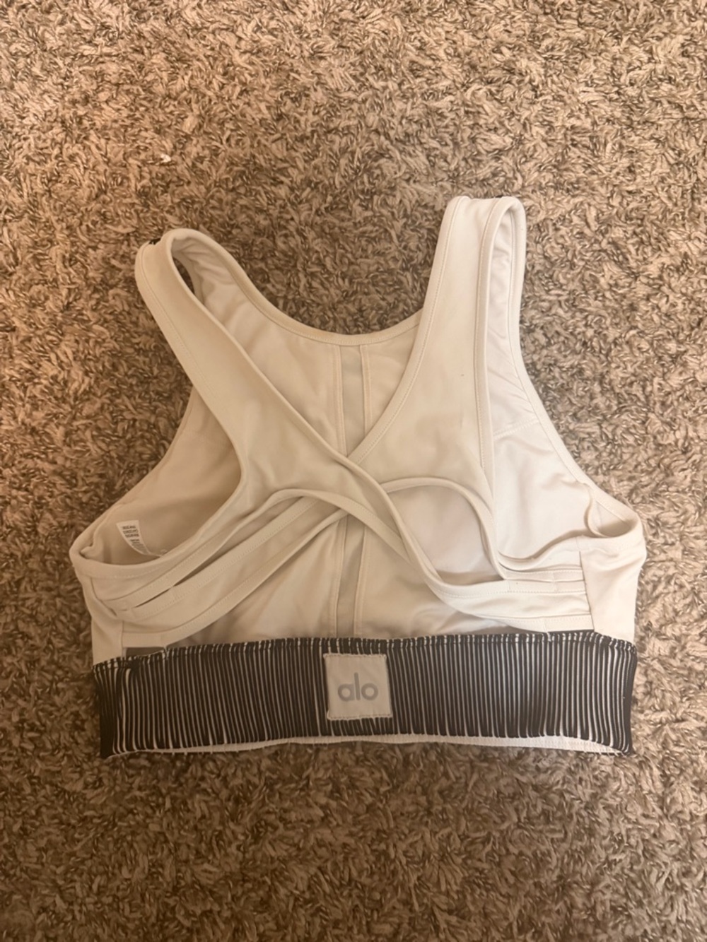 Alo Yoga Electric Sports Bra in bone - Picture 3 of 5